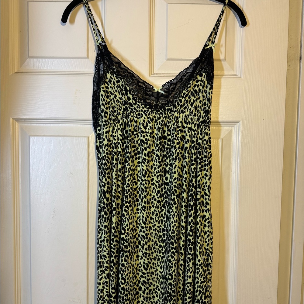 Betsey Johnson Lime Green Leopard Nightgown